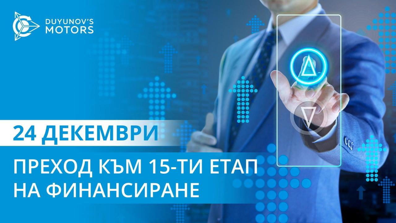 На 24 декември проектът преминава към 15-ия етап на финансиране