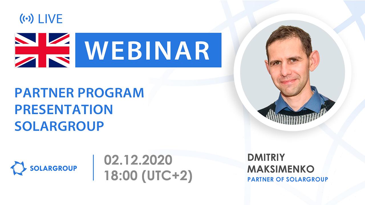 English. Presentation of the SOLARGROUP partner program