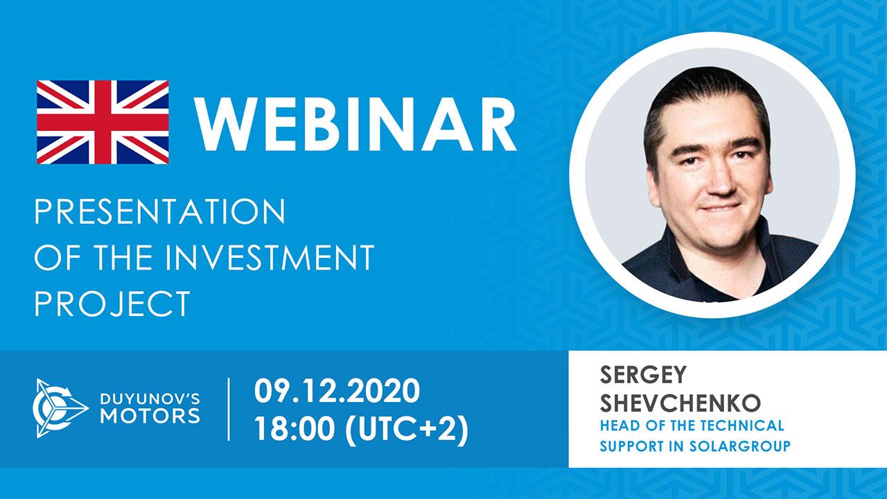 English. Special guest of the SOLARGROUP webinar