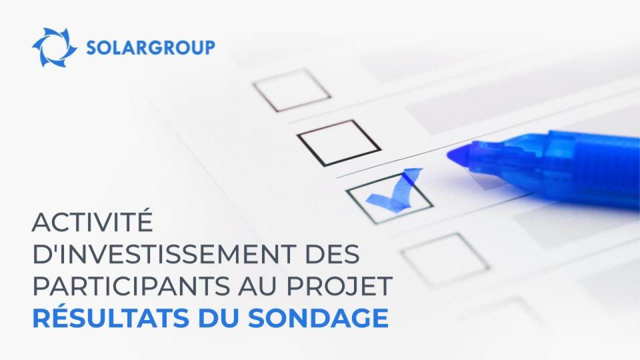 Activité d'investissement des participants au projet des "Moteurs Duyunov". Résultats du sondage