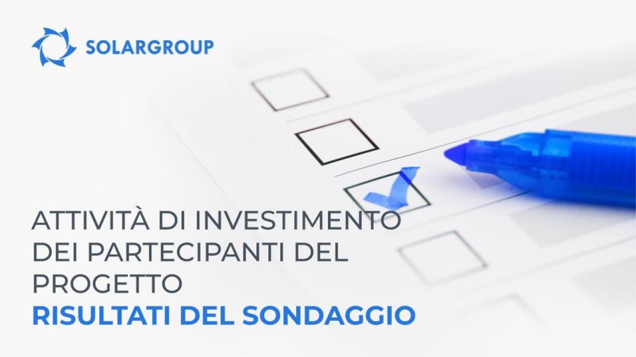 Attività di investimento dei partecipanti del progetto Motori Duyunov. Risultati del sondaggio