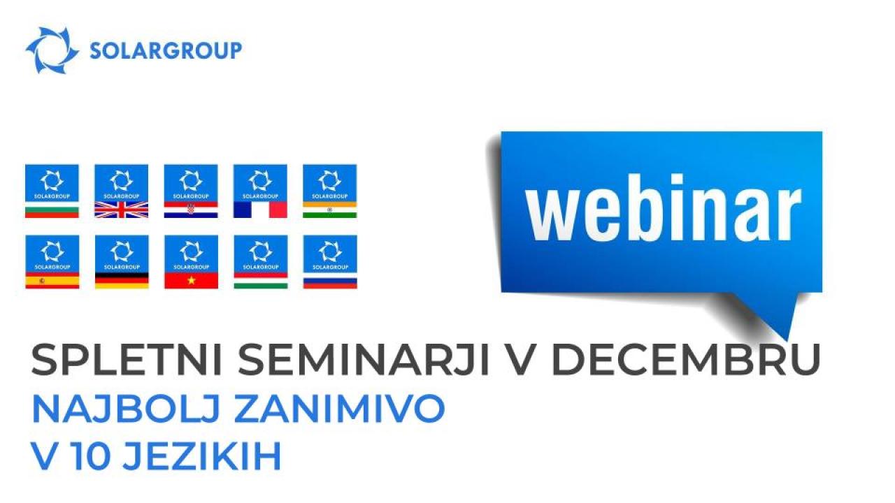 Spletni seminarji SOLARGROUP-a v decembru: najbolj zanimivo