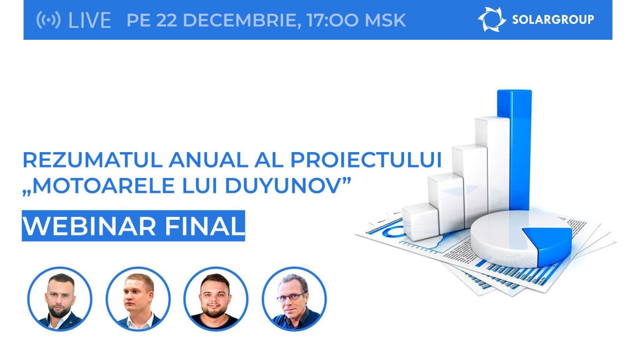 Rezumatul anual al proiectului „Motoarele lui Duyunov”: webinar final difuzat în 11 limbi