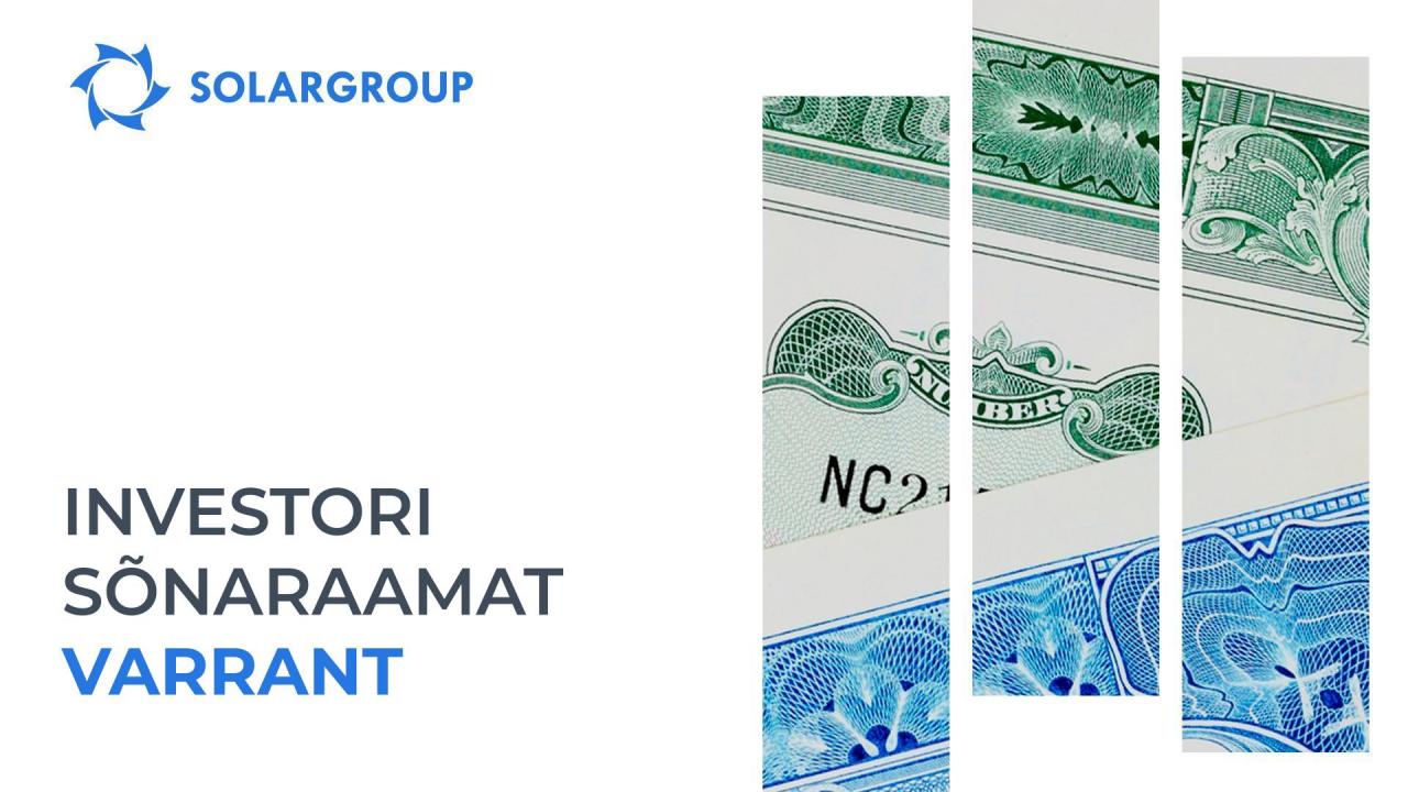 #Investorisõnaraamat: Varrant