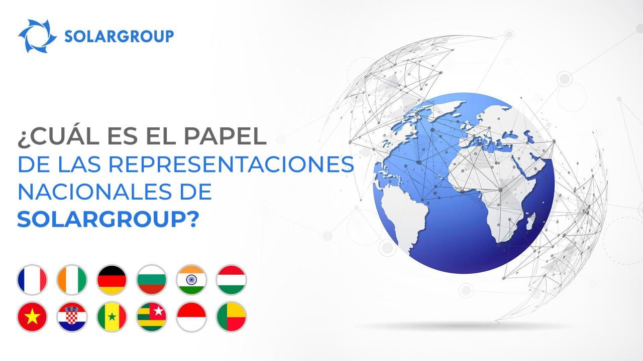 ¿Cuál es el papel de las representaciones nacionales de SOLARGROUP?