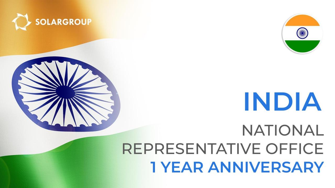 SOLARGROUP's national representative office in India celebrates a one year anniversary!