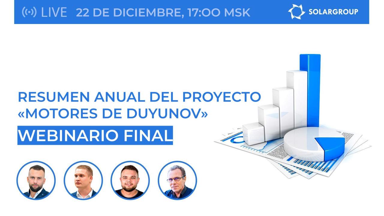 Resultados del año 2020 del proyecto "Motores de Duyunov". Webinario en vivo con la participación de las primeras figuras del proyecto