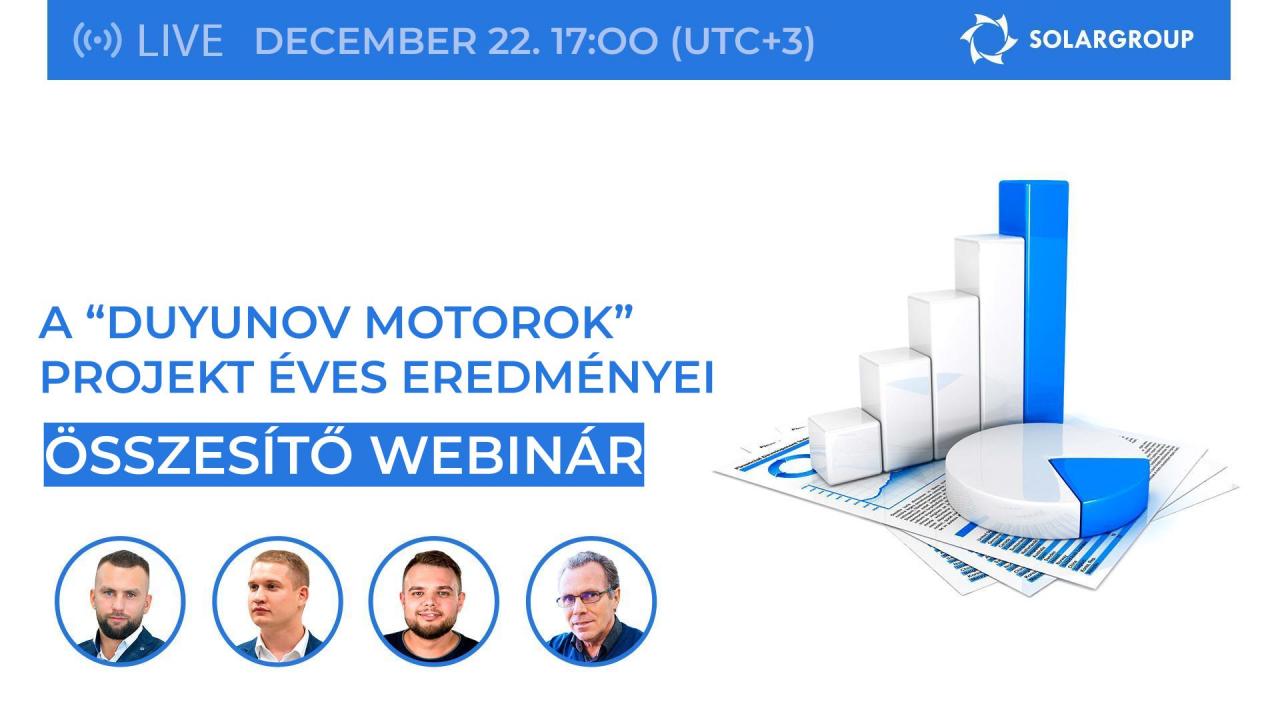 A 2020-as év összegzése a „Duyunov Motorok" projektben Élő webinár a projekt vezető személyeinek részvételével