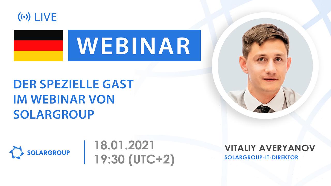Deutschland. Special guest of the SOLARGROUP webinar