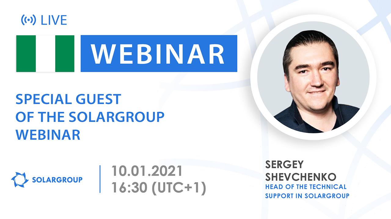Nigeria. Special guest of the SOLARGROUP webinar