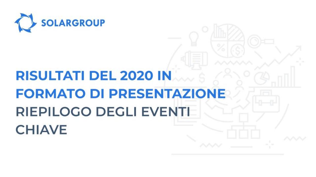 Risultati del 2020 in formato di presentazione