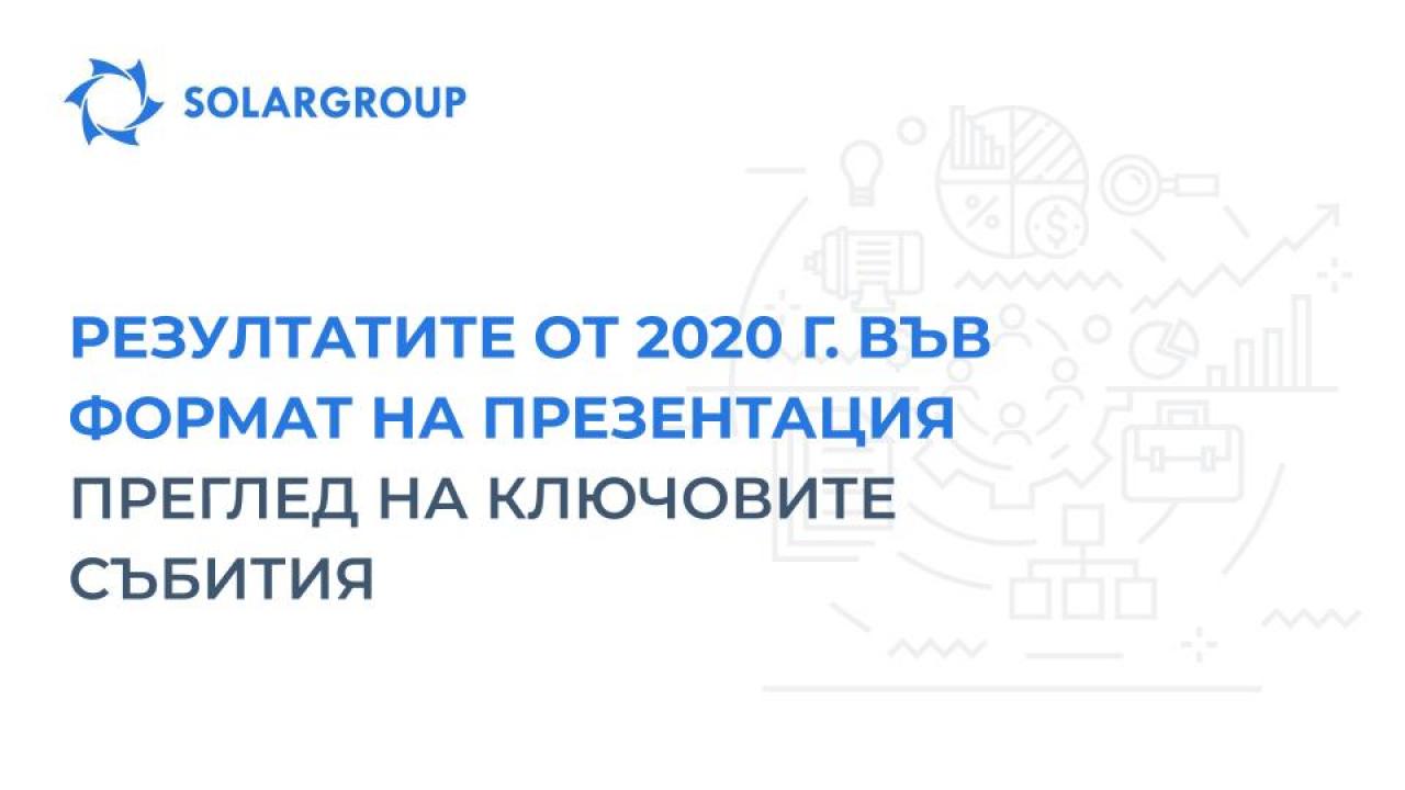 Резултатите от 2020 г. във формат на презентация