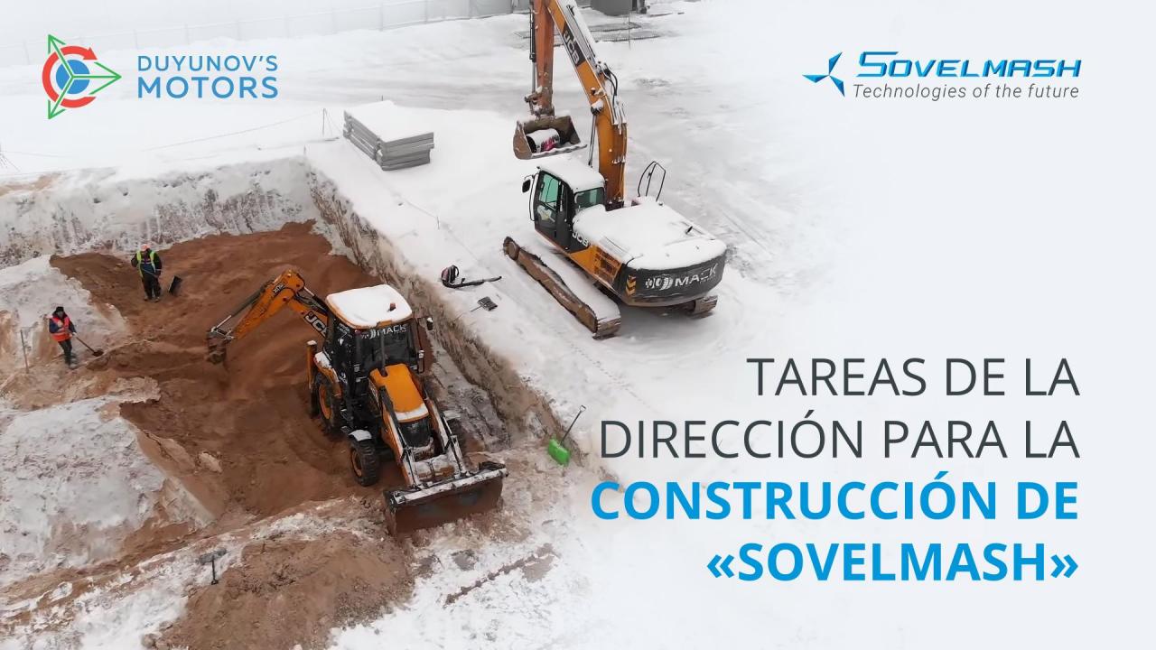 Dirección para la construcción de "SovElMash"/Tareas y áreas de responsabilidad