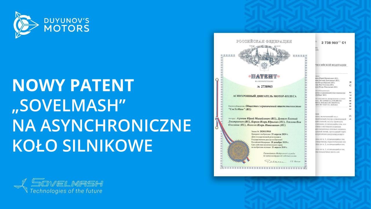 Nowy patent „SovElmash” na asynchroniczne koło silnikowe