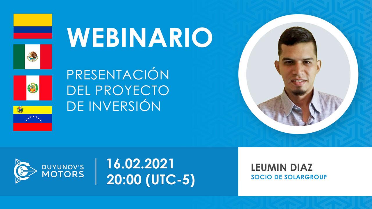 Latinoamerica. Presentación del proyecto de inversión "Motores de Duyunov"