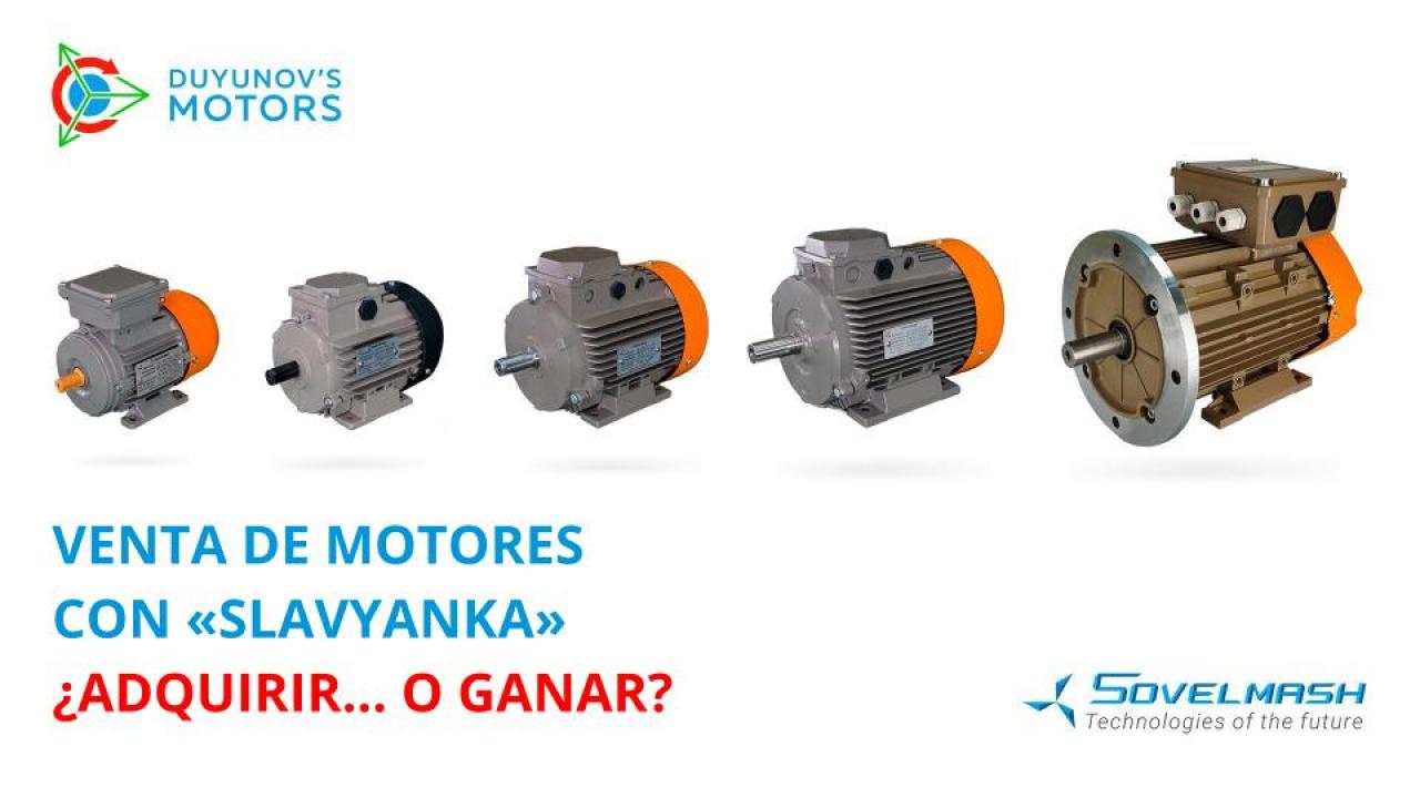 Venta de motores con bobinados combinados "Slavyanka" / Anuncio de sorteo de motores eléctricos