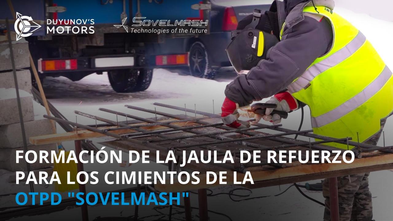 Noticias desde el emplazamiento de obra de la OTPD "Sovelmash": formación de la jaula de refuerzo para los cimientos