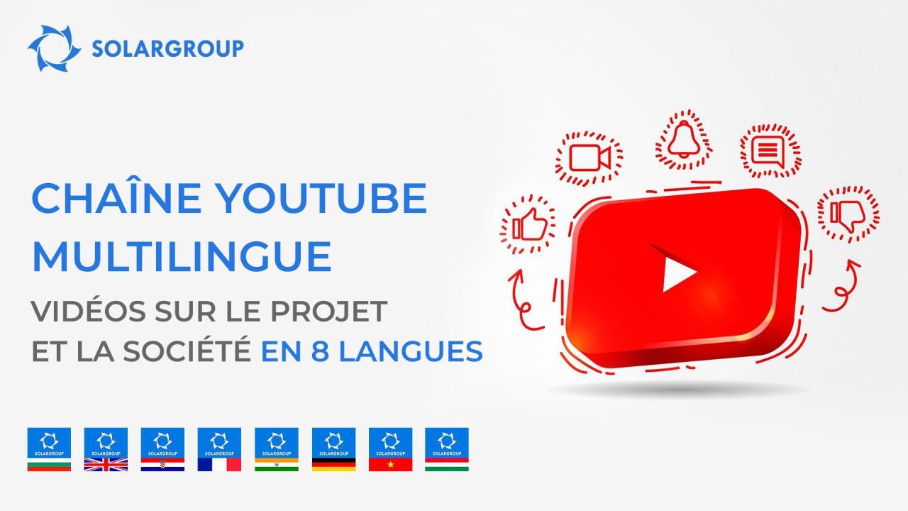 Regardez des vidéos sur le projet et la société SOLARGROUP en 8 langues