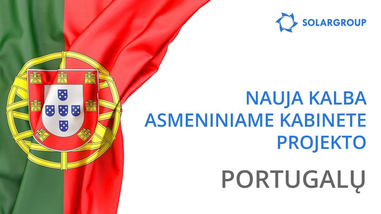 Portugalų: nauja kalba SOLARGROUP asmeniniame kabinete