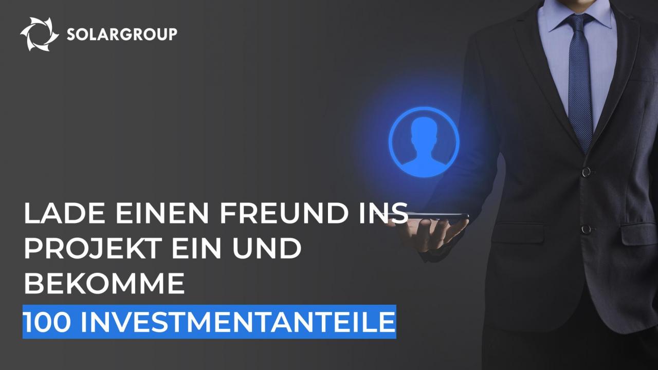 Einfacher Start ins Affiliate Marketing: Lade einen Freund ins Projekt ein und erhalte 100 Investmentanteile