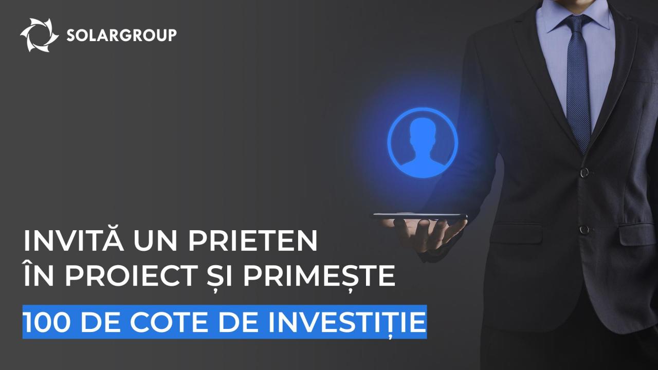 Un start ușor în afacerea cu partenerii: invită un prieten în proiect și primește 100 de cote de investiție