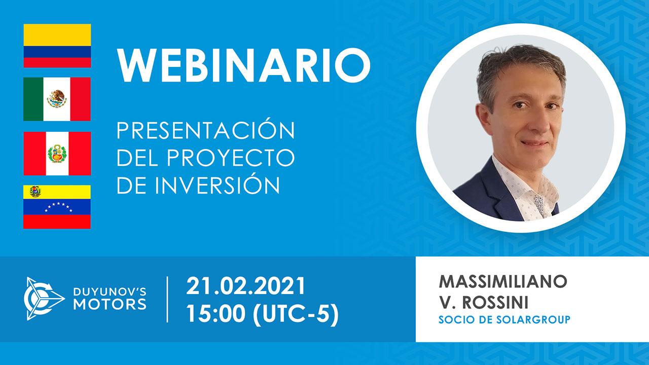 Latinoamerica. Presentación del proyecto de inversión "Motores de Duyunov"