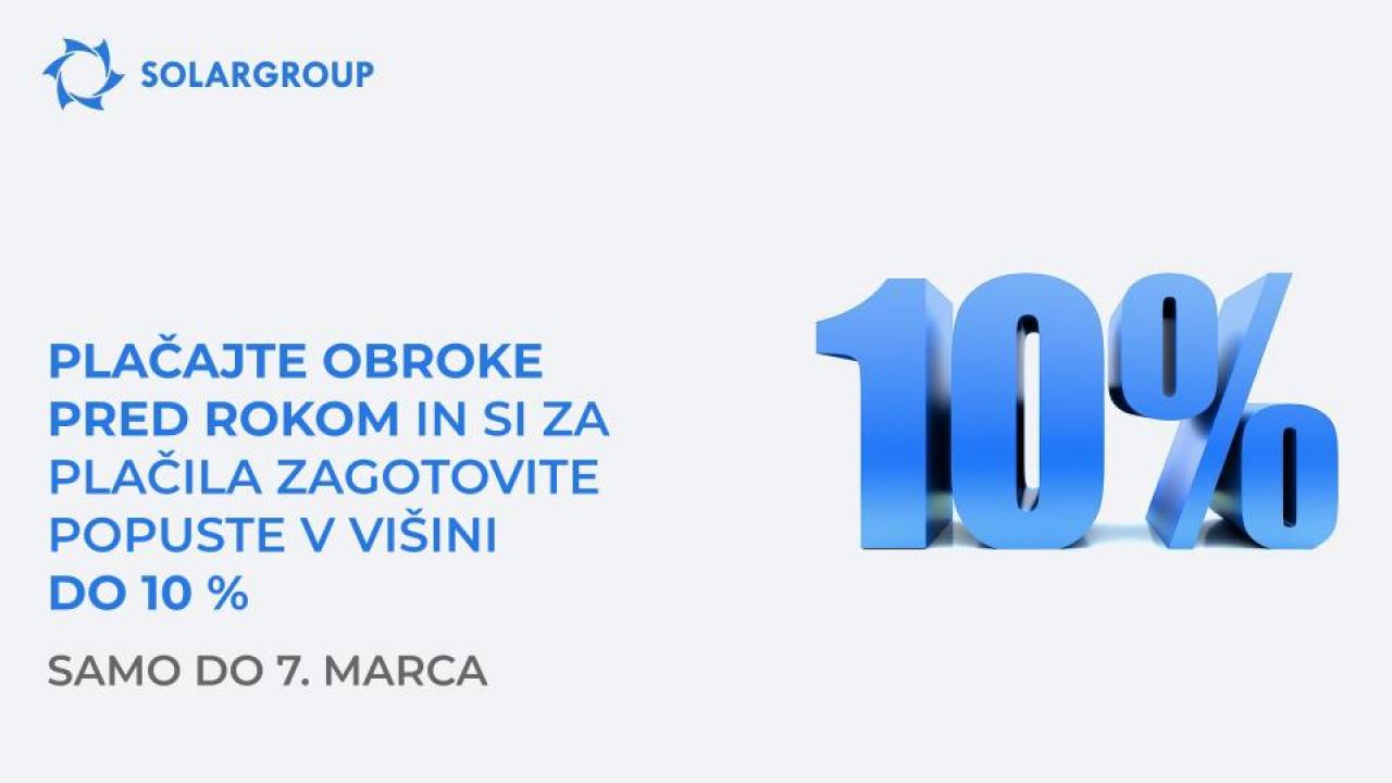 Predčasno odplačajte obroke in si zagotovite popuste v višini do 10% in bonus deleže. Samo do 7. marca!