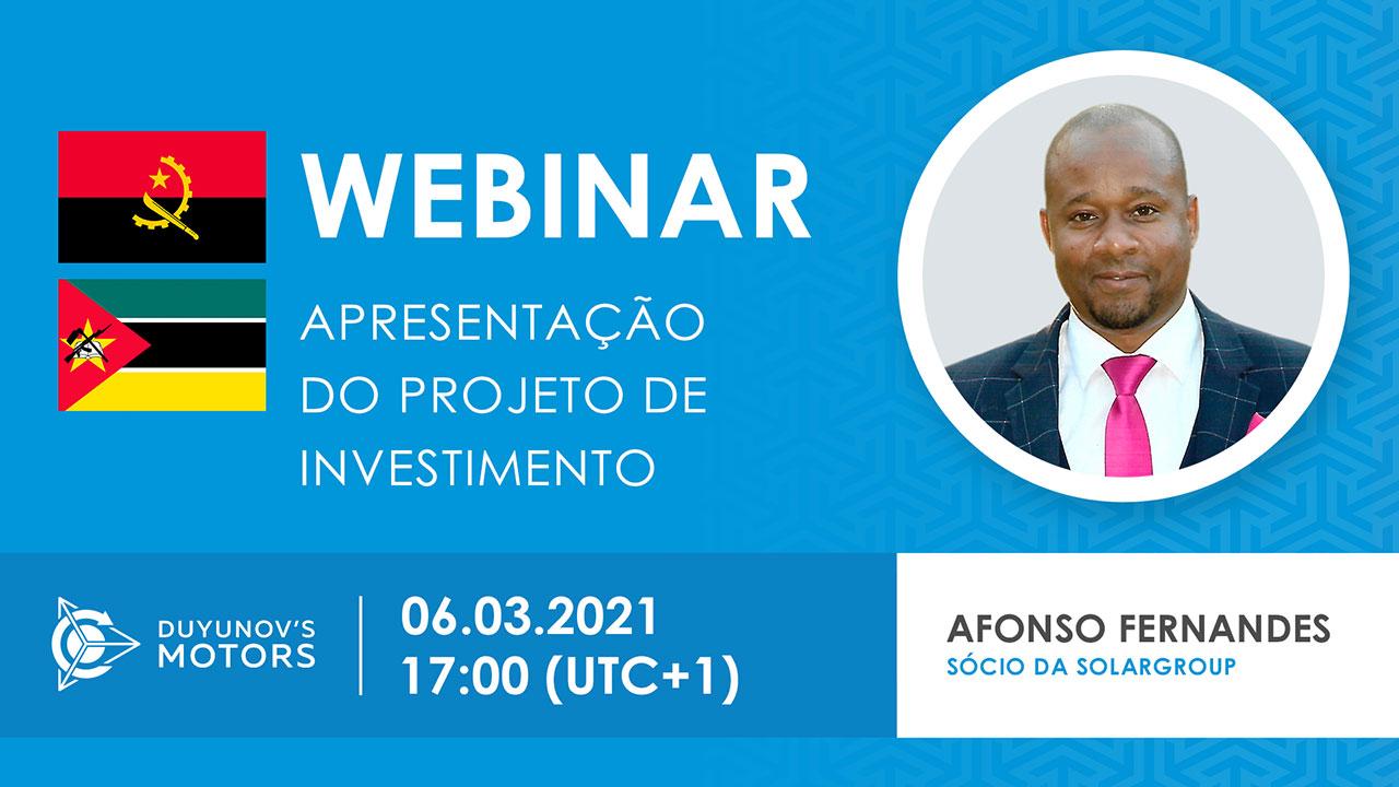 Portugal. Apresentação do projeto de investimento "Duyunov's motors"
