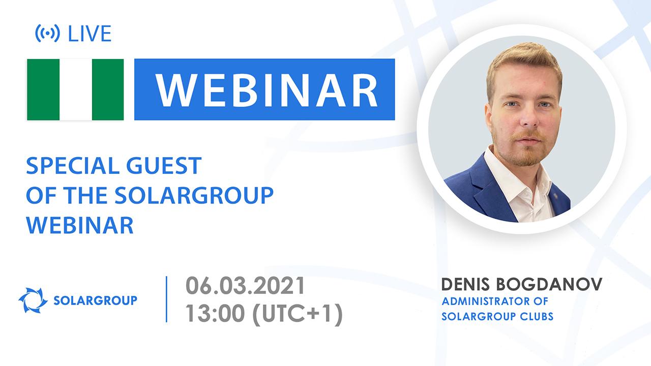 Nigeria. Special guest of the SOLARGROUP webinar