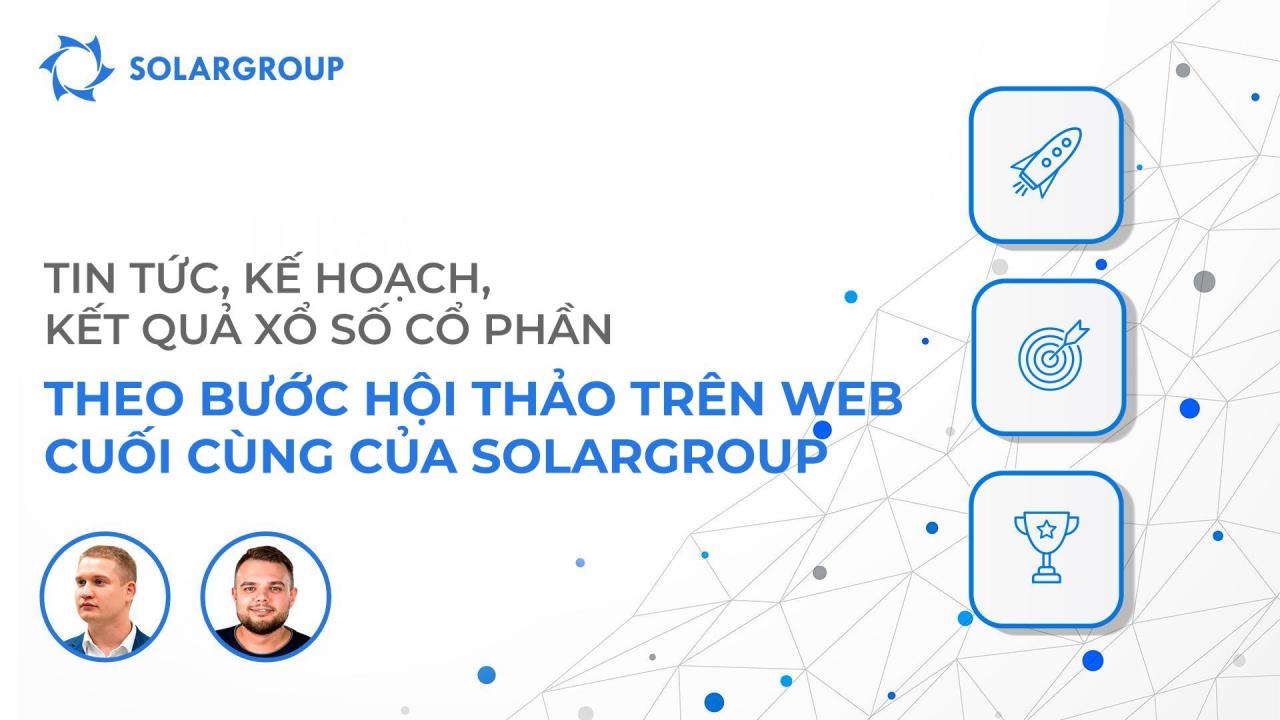 Tin tức, kế hoạch, kết quả xổ số cổ phần / hội thảo trên web SOLARGROUP