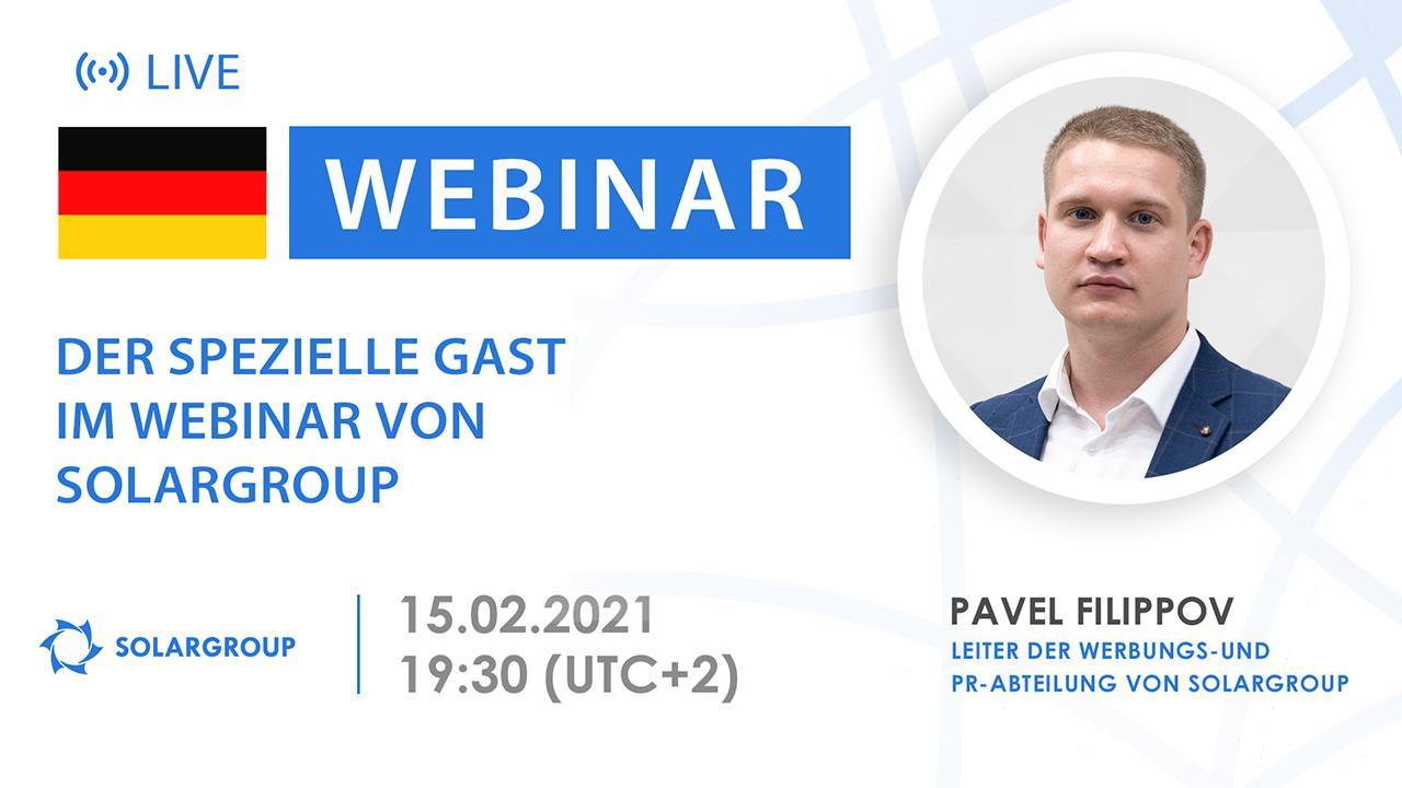 Deutschland. Special guest of the SOLARGROUP webinar