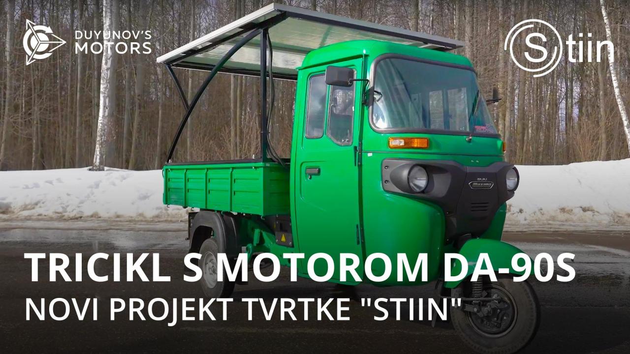 Tricikl s motorom Duyunov: novi projekt tvrtke "STIIN"