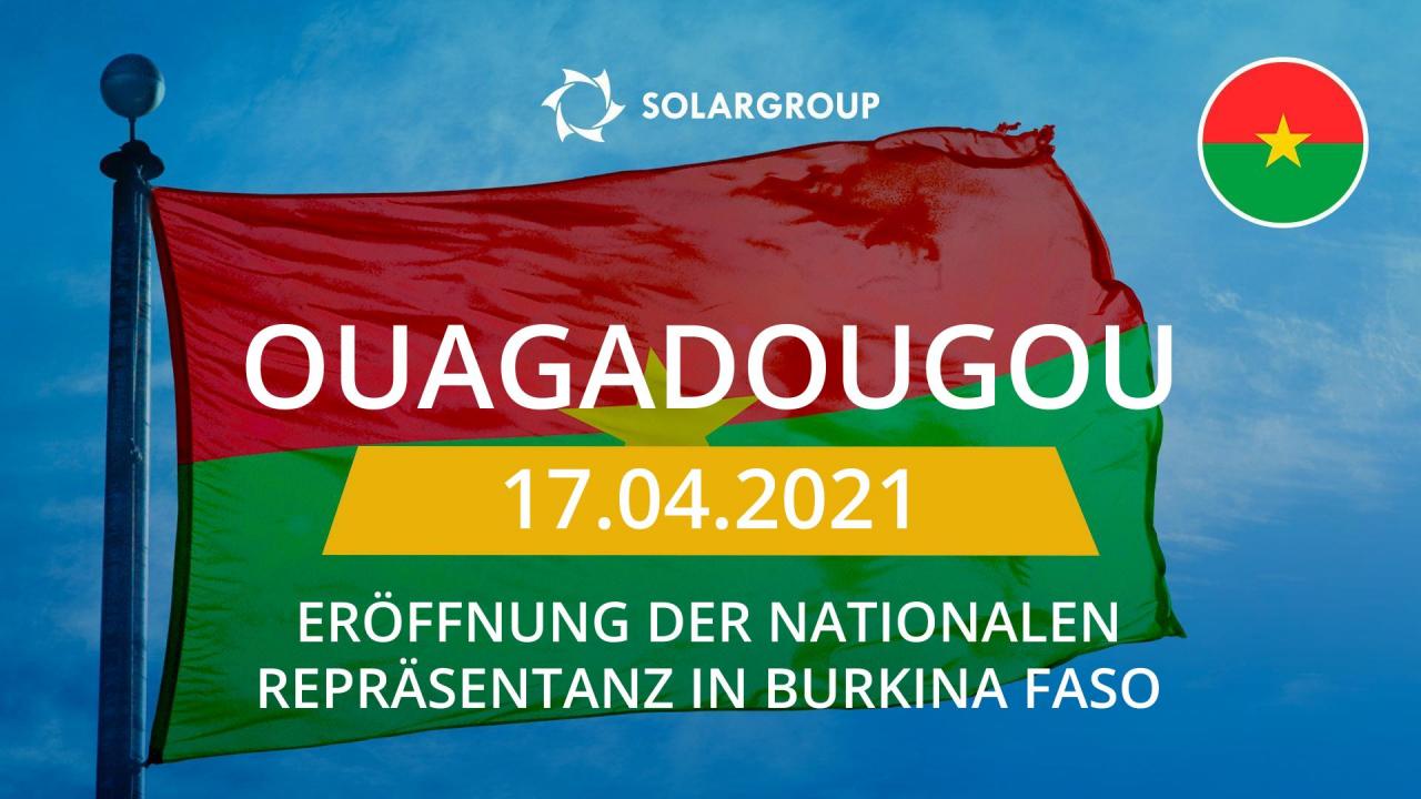 SOLARGROUP eröffnet eine nationale Repräsentanz in Burkina Faso