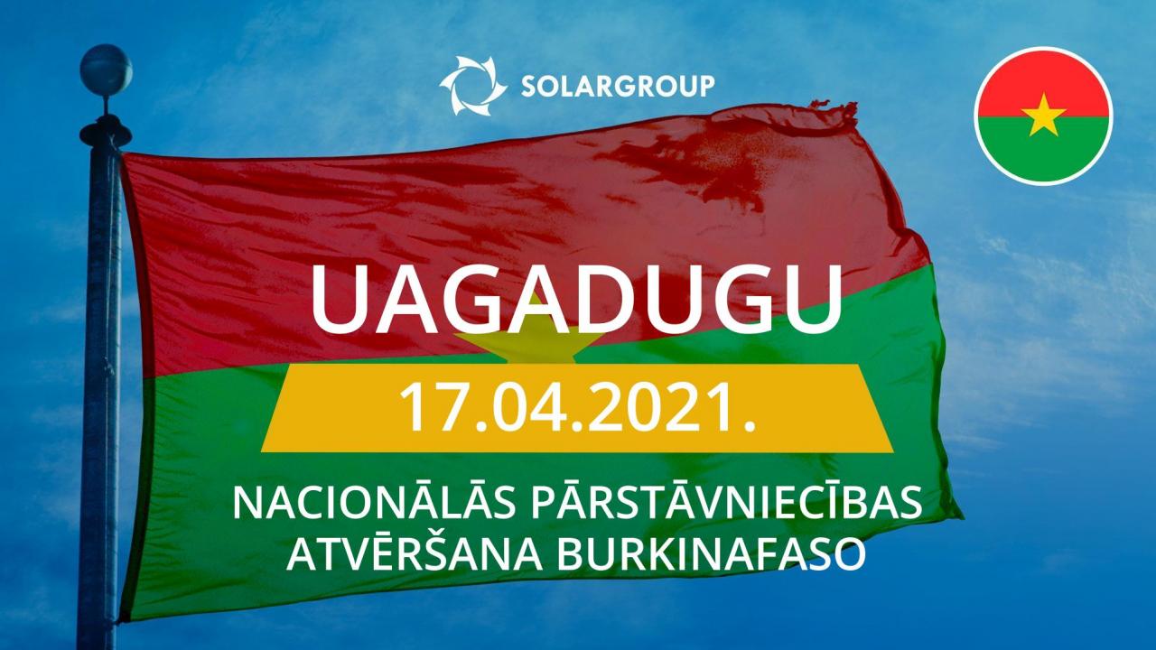 SOLARGROUP atver nacionālo pārstāvniecību Burkinafaso