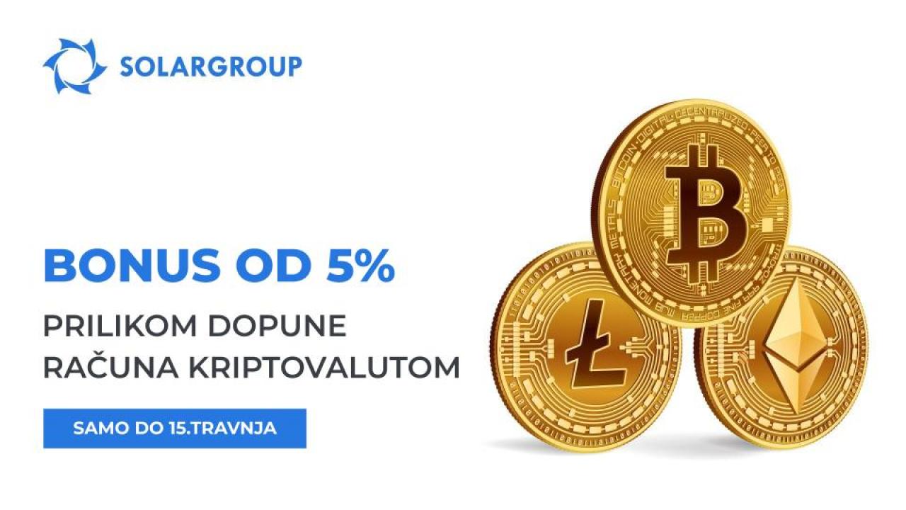 Dopunite svoj račun na svom osobnom računu kriptovalutom i ostvarite bonus od +5%