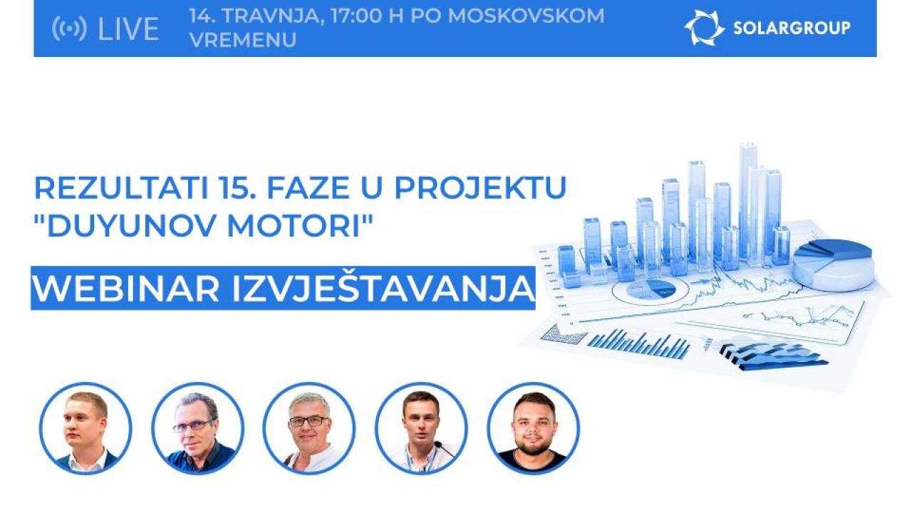 Webinar izvještavanja tvrtke SOLARGROUP: rezultati 15. faze u projektu "Duyunov Motori"