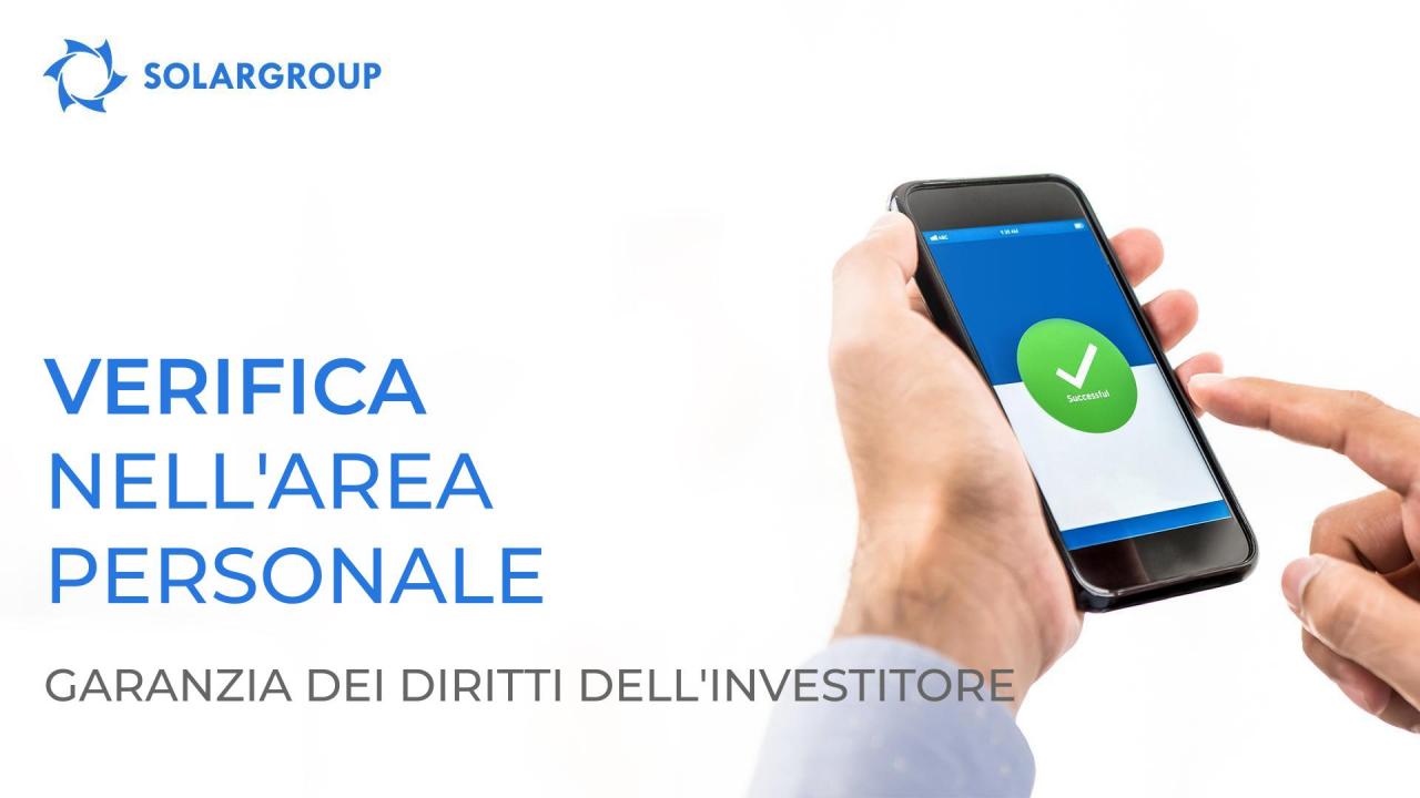 Verifica nell'area personale: garanzia dei diritti dell'investitore