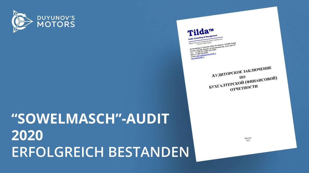 "Sowelmasch"-Wirtschaftsprüfung: jährliche Auditergebnisse veröffentlicht