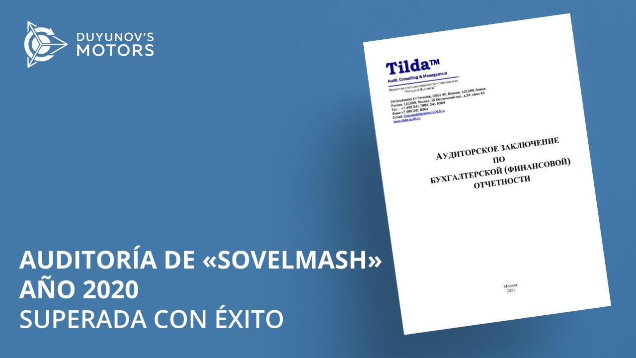 Auditoría de "Sovelmash": se publicaron los resultados de la inspección anual