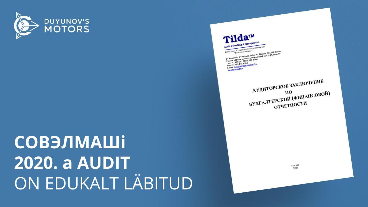 Совэлмашi audit: iga-aastase auditi tulemused