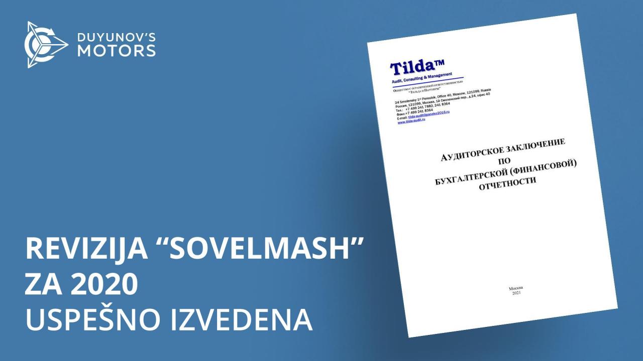 Revizija "Sovelmash": objavljeni so rezultati letne revizije