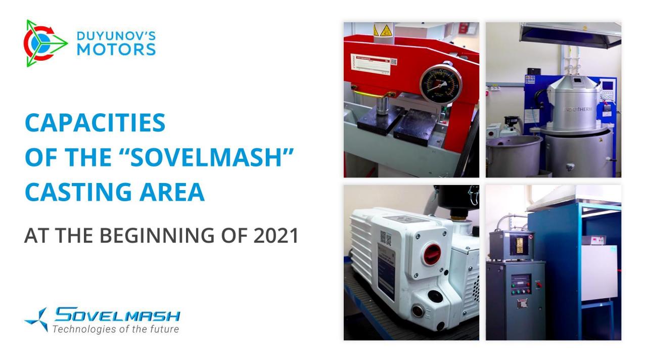 Capacities of the "Sovelmash" casting area at the beginning of 2021