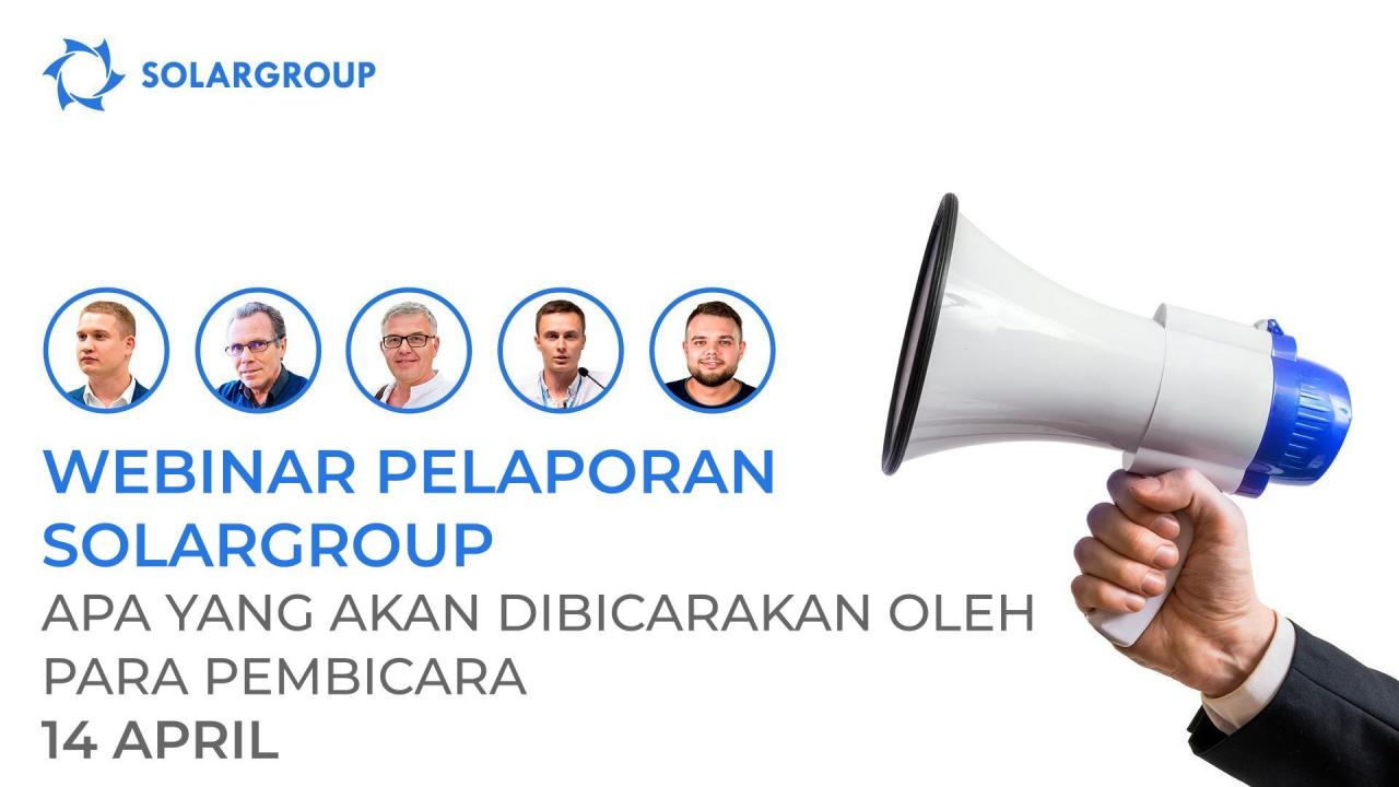 Webinar pelaporan SOLARGROUP: apa yang akan dibicarakan oleh para pembicara