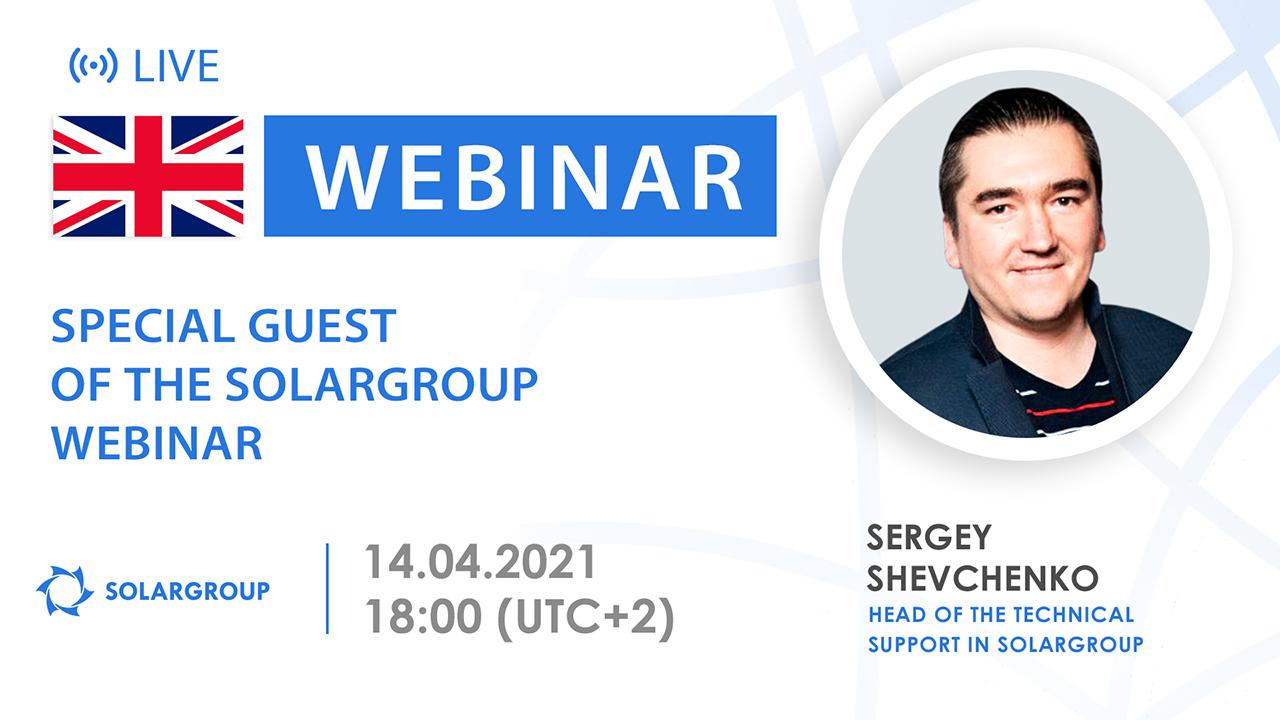 English. Special guest of the SOLARGROUP webinar