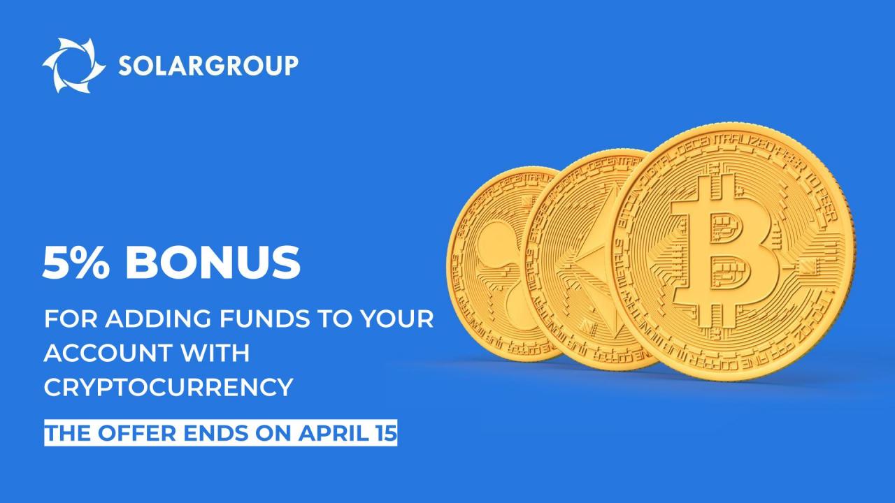 Tomorrow is the last day of getting bonuses for adding funds to your account with cryptocurrency