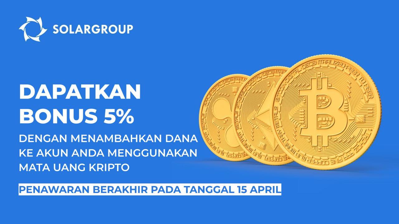 Besok adalah hari terakhir untuk mendapatkan bonus dengan menambahkan dana ke akun Anda menggunakan mata uang kripto