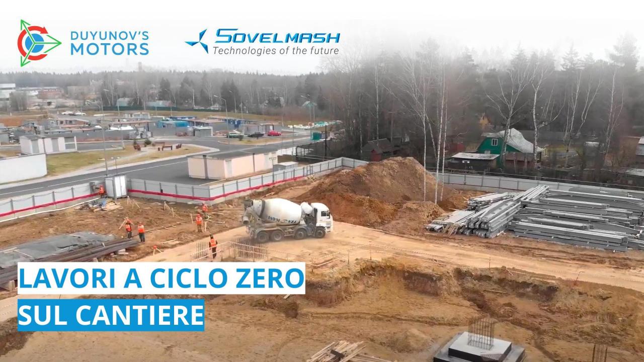 Lavori a ciclo zero sul cantiere dell'ufficio di progettazione Sovelmash