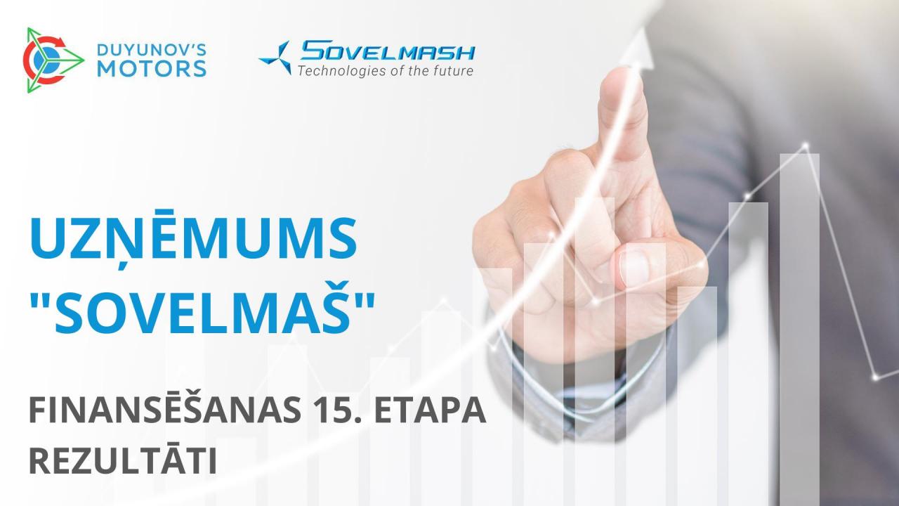 Uzņēmums "Sovelmaš": finansēšanas 15. etapa rezultāti