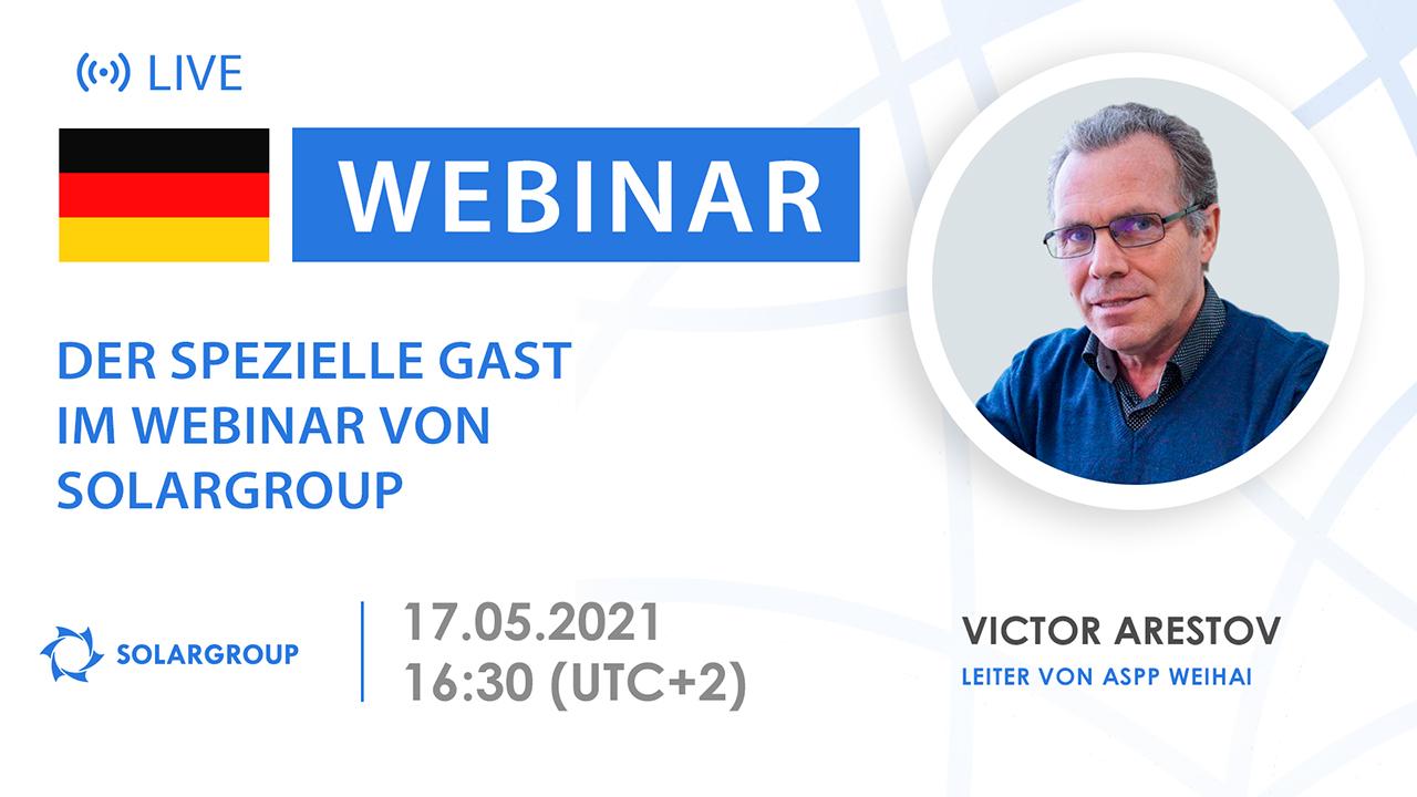 Deutschland. Der spezielle Gast im Webinar von SOLARGROUP
