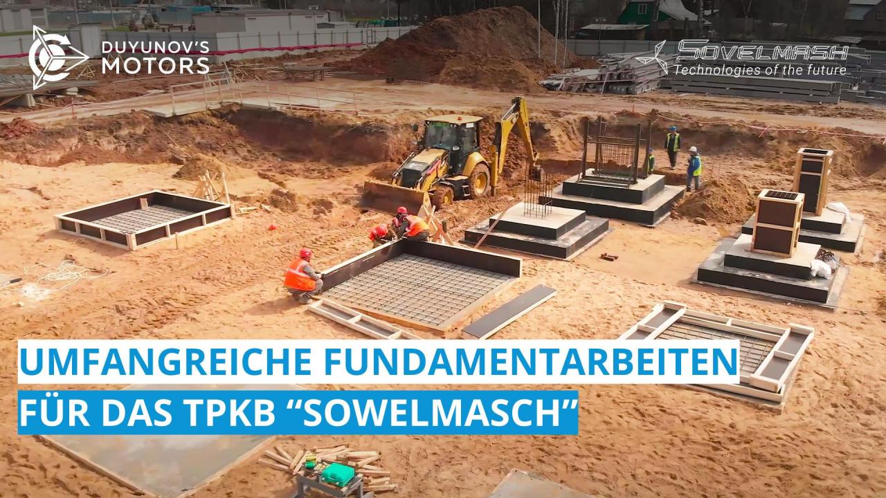 Am Standort "Alabuschevo" werden umfangreiche Fundamentarbeiten für das Gebäude von TPKB "Sowelmasch" ausgeführt